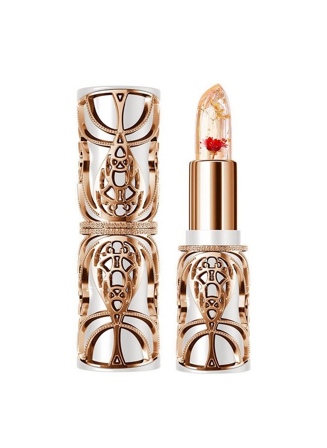 SWETIYOU Crystal Flower PH Lip Balm Color Changing Magic Lipstick Jelly Flower Luxury Lip Balm Mood Lipstick Color Changing Long Lasting Nutritious Lip Gloss Clear Lipstick