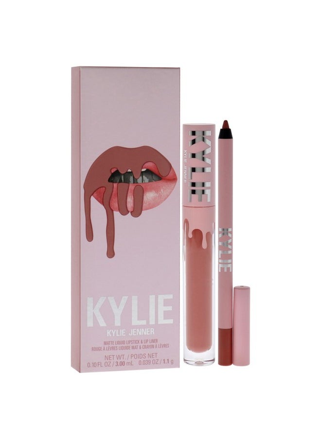Kylie Cosmetics Matte Lip Kit - 802 Candy for Women - 2 Pc 0.10 oz Matte Liquid Lipstick, 0.03 oz Lip Liner