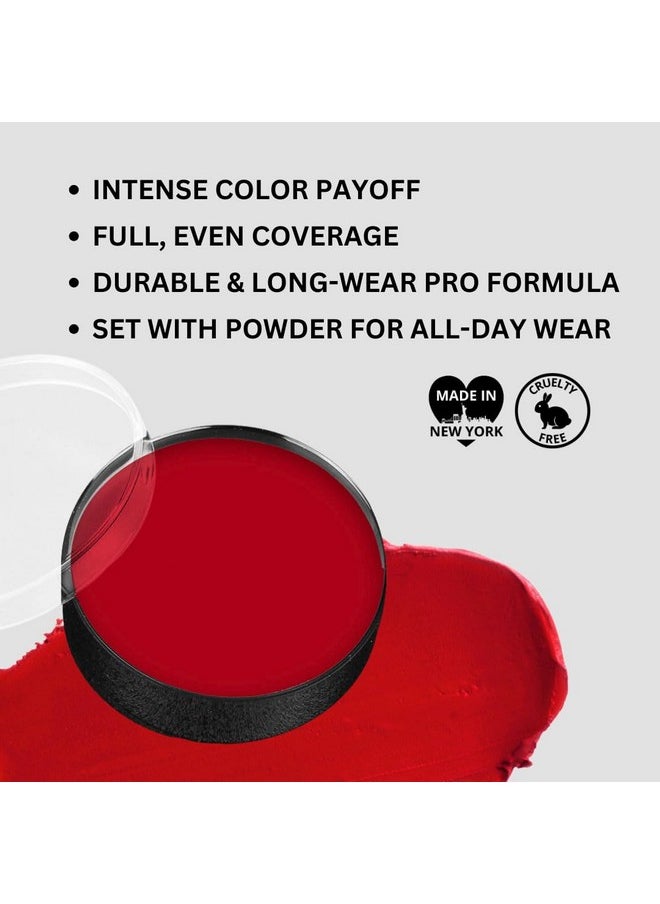 Mehron Makeup Color Cups | Stage, Foundation, Face Paint, Body Paint, Halloween | Face Paint Makeup | Greasepaint .5 oz (14 g) (Red)