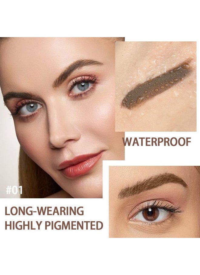 Tinted Thickening Eyebrow Mascara with Two Eyebrow Brushes,Brow Fast Sculpt,Waterproof,Transfer-proof,Eyebrow Tinting Kit- Cruelty Free - Light Medium Brown (2 Pack) (01#Brown &04#Black)