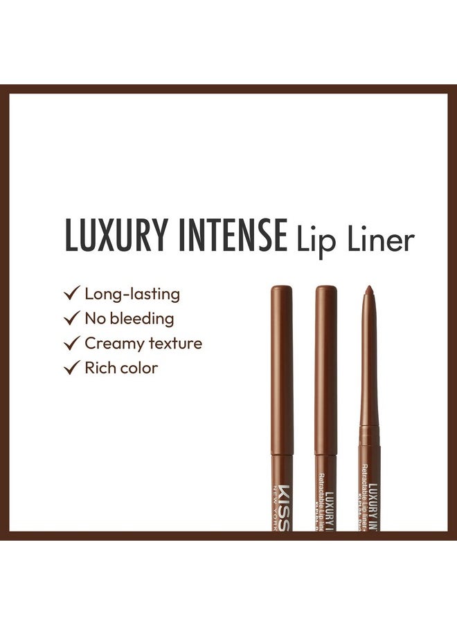 KISS New York Professional Lip Liner, Long-Lasting Luxury Intense Lipliner, Creamy Retractable Easy to Use Richly Pigmented Lip Liner Pencil 3 PCS (Dark Brown)