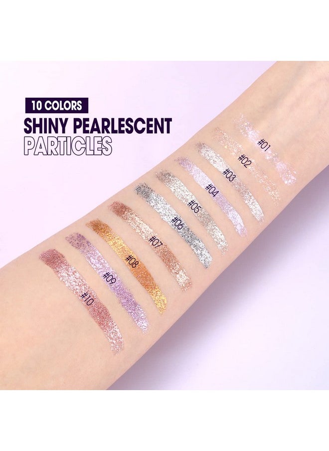 LANGMANNI 10Pcs Liquid Glitter Eyeshadow Korean Makeup Set, Shimmer,Pigmented,Long Lasting,Quick Drying,Easy to Apply Crystals Glitter Eyeshadow (10pcs Set)