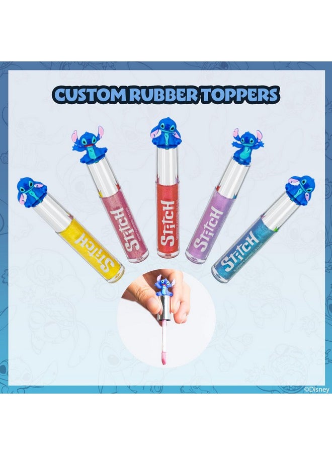 Townley Girl Disney Stitch 10 Piece Plant Based Lip Gloss, Girls Party Favors, First Makeup Set for Girl, Perfect for Parties, Sleepovers, and Birthday Gifts, Ages 3