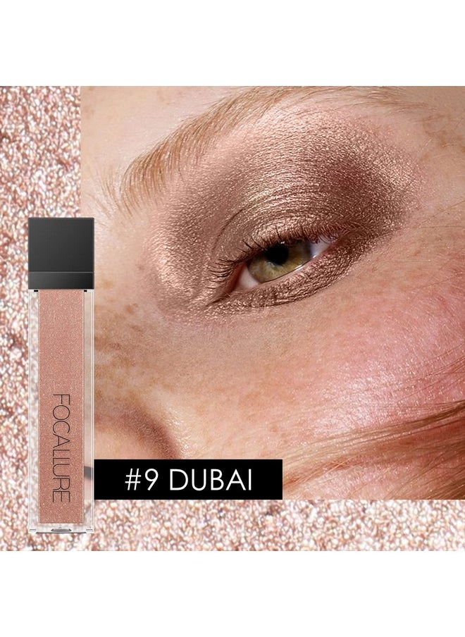FOCALLURE 2PCS Liquid Glitter Eyeshadow,Metallic Shimmer Eye Shadow,Long Lasting Waterproof Eye Makeup,High Pigmented Quick-Drying Sparkling Eyeshadow Highlighter,Tiramisu