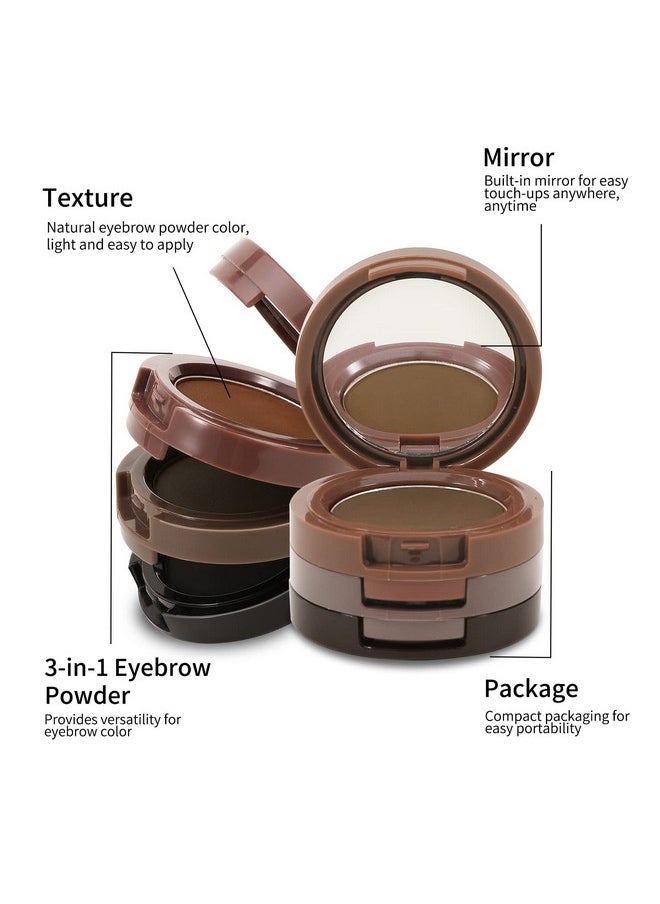 Boobeen 3 Color eyebrow Powder Palette, Waterproof Powder Eyebrow Makeup, Brow Definer Powder Eyebrow Filler to Shape Perfect Brow