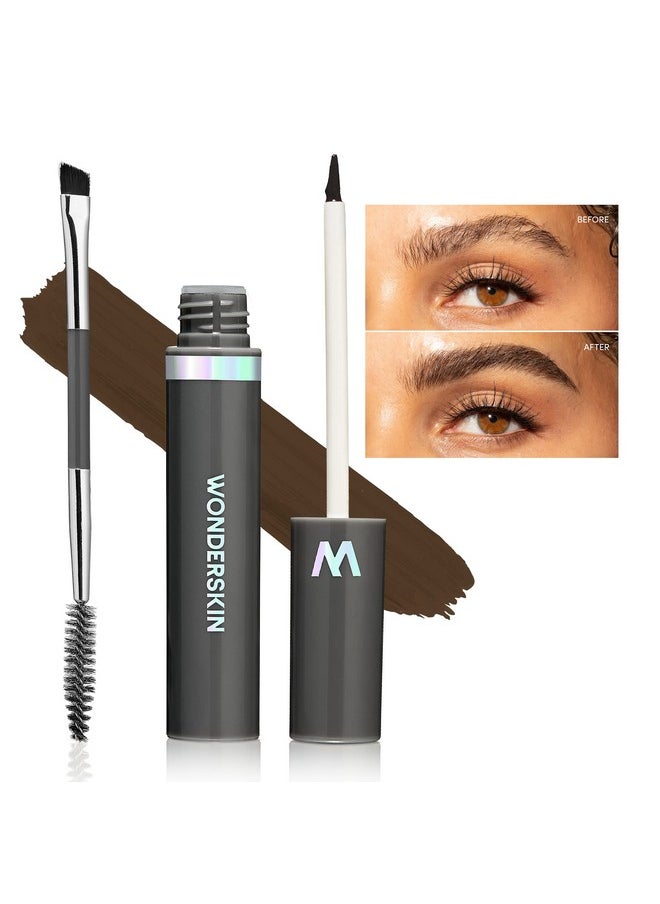 Wonderskin Dream Brow Eye Brow Gel, Transfer Proof Eyebrow Mascara, Long Lasting One-Step Eyebrow Tinted Filler, Dark Brown (Dark Brunette)