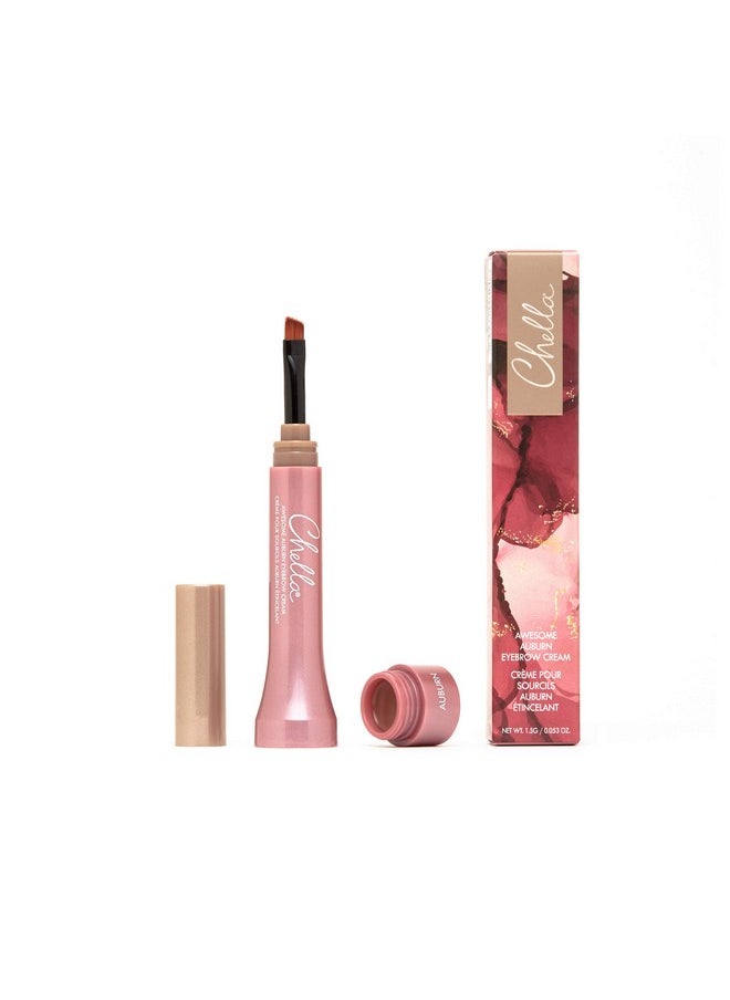Chella Eyebrow Cream, Awesome Auburn - Vegan, Cruelty Free, Paraben Free, Gluten Free Eyebrow Pomade Makeup - Long Wearing, Velvet Consistency, Water Resistant