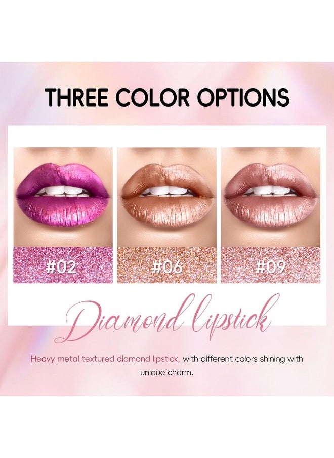 HOSAILY Metallic Brown Lipstick Long Lasting, High Shine Glitter Diamond Creamy Lipstick Transfer Proof, Shimmer High Impact Lip Color Full Coverage Non Stick Cup Lightweight Lip Makeup for Women#9