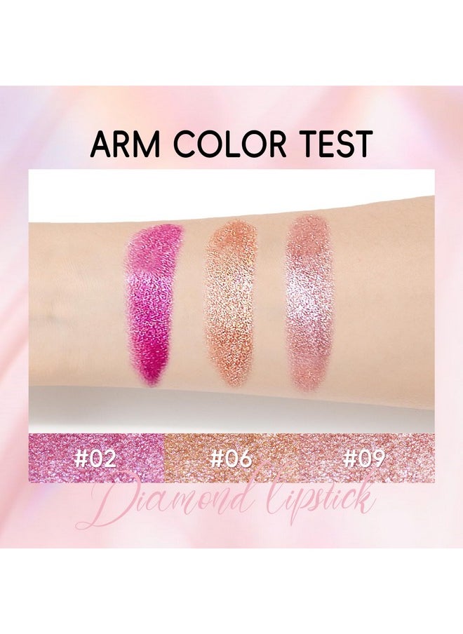 HOSAILY Metallic Brown Lipstick Long Lasting, High Shine Glitter Diamond Creamy Lipstick Transfer Proof, Shimmer High Impact Lip Color Full Coverage Non Stick Cup Lightweight Lip Makeup for Women#9