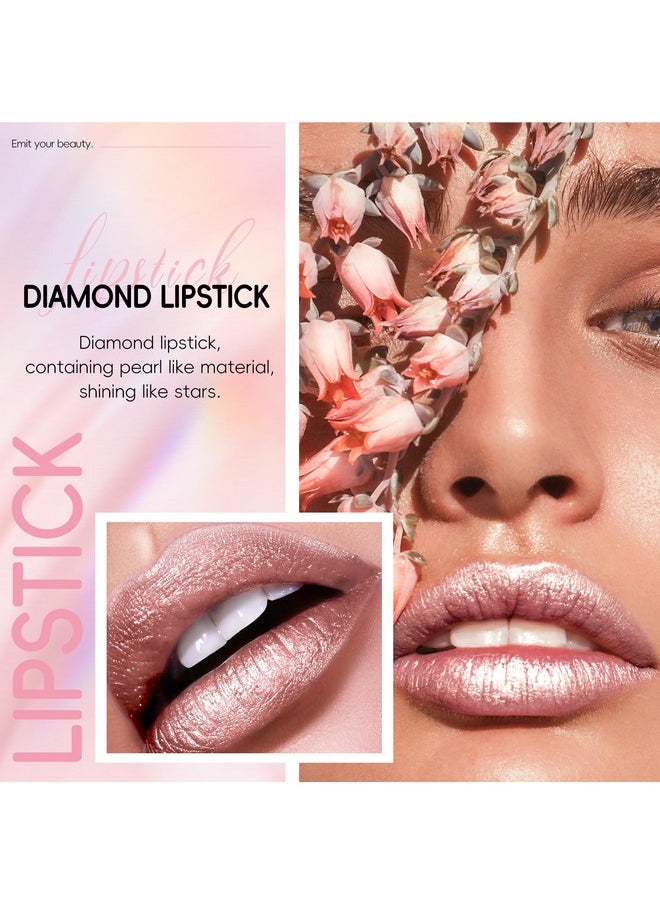 HOSAILY Metallic Brown Lipstick Long Lasting, High Shine Glitter Diamond Creamy Lipstick Transfer Proof, Shimmer High Impact Lip Color Full Coverage Non Stick Cup Lightweight Lip Makeup for Women#9