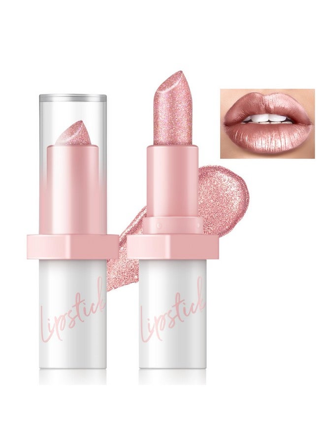 HOSAILY Metallic Brown Lipstick Long Lasting, High Shine Glitter Diamond Creamy Lipstick Transfer Proof, Shimmer High Impact Lip Color Full Coverage Non Stick Cup Lightweight Lip Makeup for Women#9