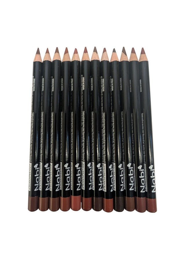 Nabi 12 Pieces, 12 Colors Lip Liner (Browns, 5.5)
