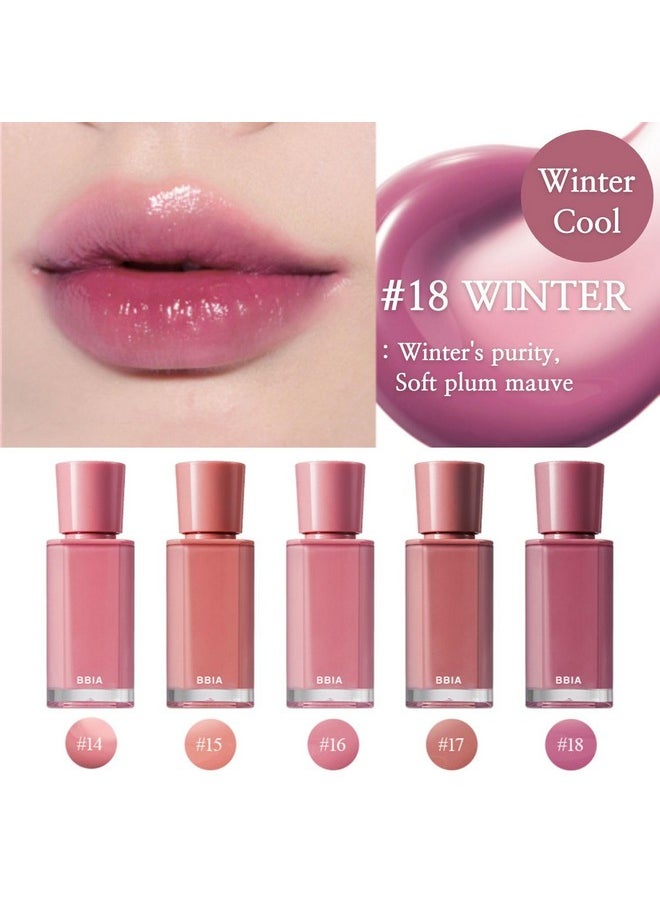 BBIA Glow Lip Tint - Lip Plumping, Volumizing Glossy & Glowy Lip Stain Naturally Moisturizing Comfortable Texture Lightweight Long-Lasting Vivid Color Non-Sticky Non-Dry Korean (18 WINTER, Pack of 1)