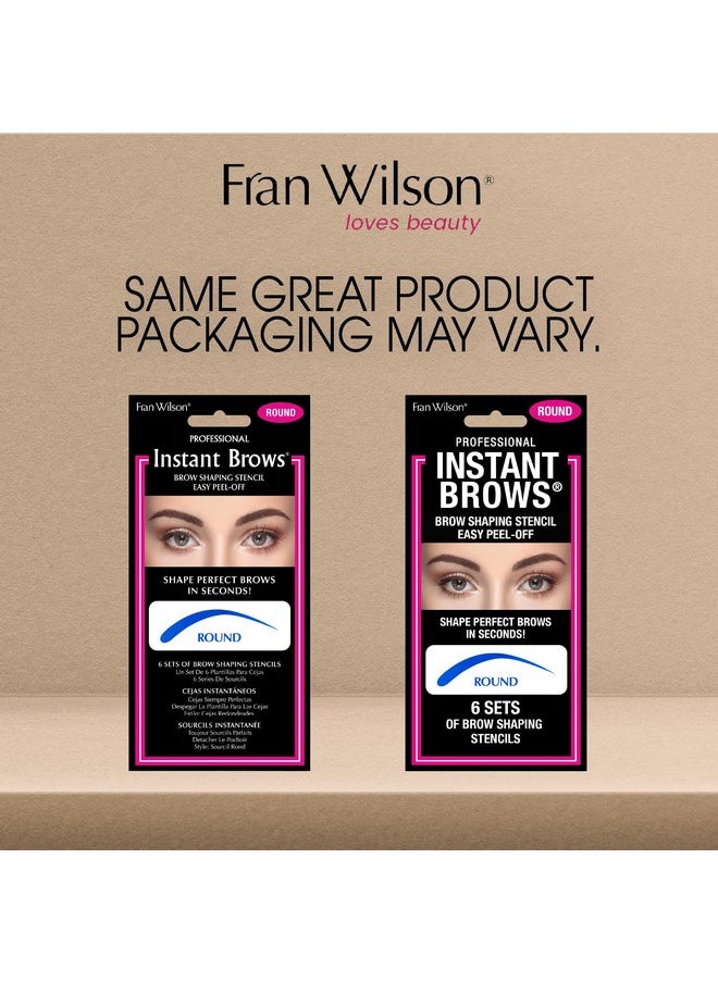 Fran Wilson Instant Brows Makeup Tool: Adhesive Stencils for Perfectly Shaped Brows, Easy to Use, Ideal for Beginners and Pros - Round