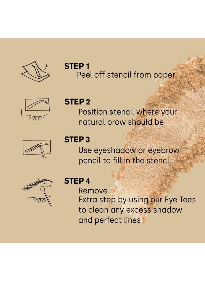 Fran Wilson Instant Brows Makeup Tool: Adhesive Stencils for Perfectly Shaped Brows, Easy to Use, Ideal for Beginners and Pros - Round