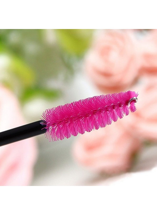 G2PLUS 100PCS Disposable Eyelash Brushes, Mascara Wands Applicator Makeup Kits, Eyelash Spoolies Brushes for Eyelash Extensions and Eyebrows (Rose)