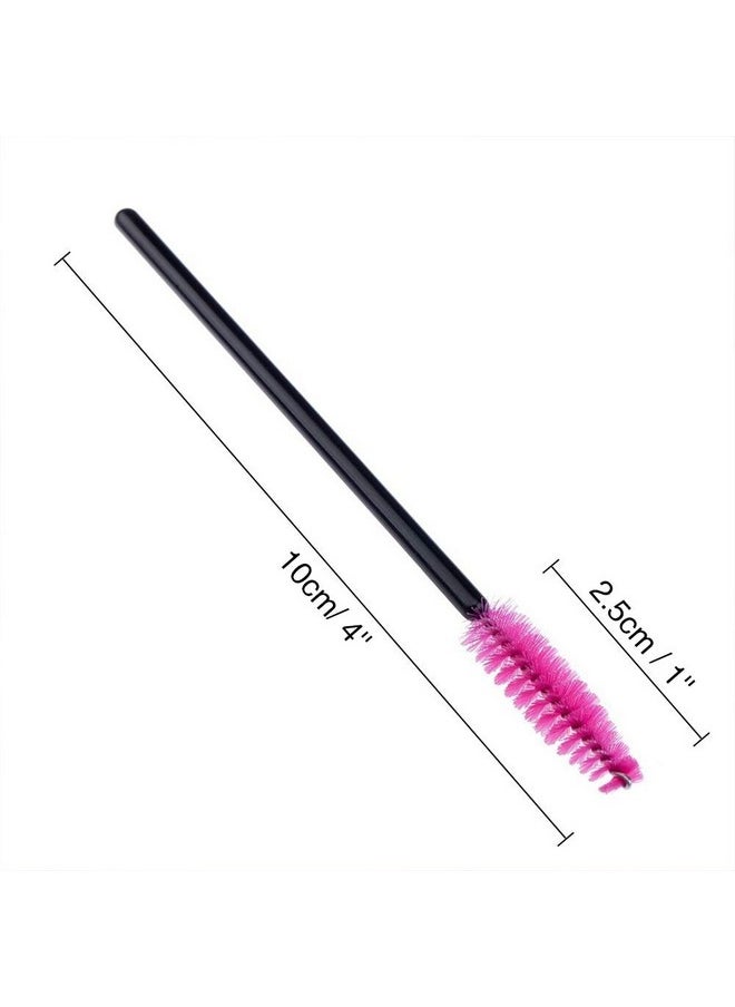 G2PLUS 100PCS Disposable Eyelash Brushes, Mascara Wands Applicator Makeup Kits, Eyelash Spoolies Brushes for Eyelash Extensions and Eyebrows (Rose)