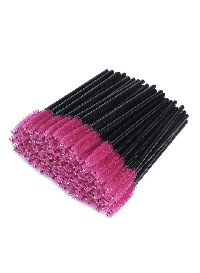 G2PLUS 100PCS Disposable Eyelash Brushes, Mascara Wands Applicator Makeup Kits, Eyelash Spoolies Brushes for Eyelash Extensions and Eyebrows (Rose)