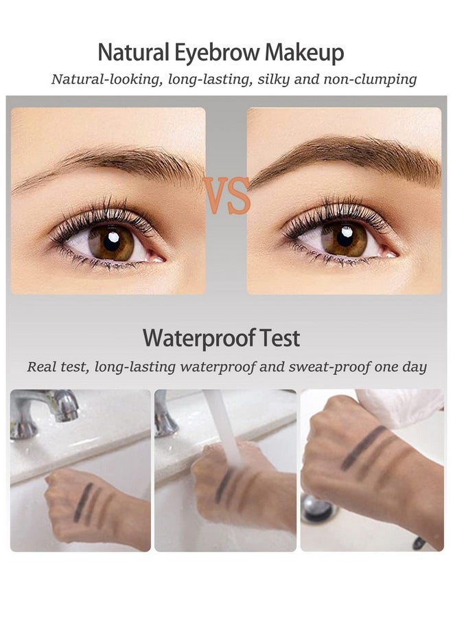 Eyebrow Powder Makeup Kit-3 Colors Eye Brow Powder Palette Long-Lasting Waterproof, Dark/light Brown Brow Filler, Fill & Sculpt Full Eyebrows for Women, With Mirror, Brow Brush & Razor-Set 02