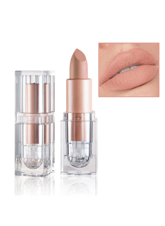 IONSGAKO Matte Nude Lipstick Velvet Lip Gloss Non-Fading Non-Sticky Cup Nude Lipstick Matte Lip Stain Long Lasting Waterproof Lipstick for Women Girls Daily Lip Makeup - White Peach