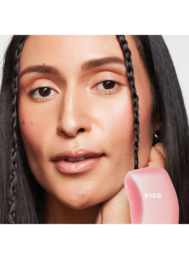 Saie Glossybounce High-Shine Hydrating Lip Gloss Oil - Sheer Tinted Lip Oil with Hyaluronic Acid + Jojoba Oil for Long-Lasting Moisture - Kiss (.17 oz)
