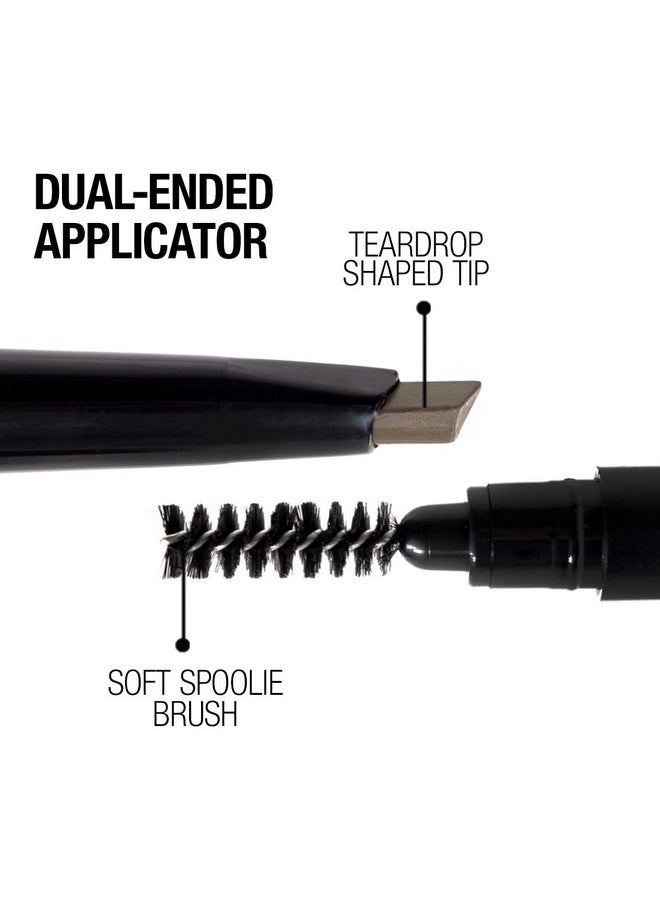 Palladio Brow Definer Retractable Pencil, Triangular Tip Fills Brows for a Natural Look, Tame and Shape Eyebrows with Spoolie Brush, Eyebrow Shaper, Buildable Light to Dark Colors, (Taupe)
