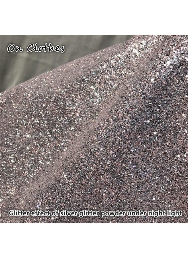 Go Ho Hair and Body Glitter Spray,Festival Glitter Dry Powder Makeup for Clothes,Silver Glitter Spray Loose Sparkle Powder,Holographic Ultra Fine Glitter,Resin Glitter for Crafts,10g