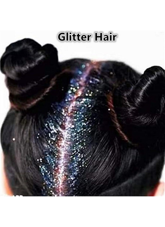 Go Ho Hair and Body Glitter Spray,Festival Glitter Dry Powder Makeup for Clothes,Silver Glitter Spray Loose Sparkle Powder,Holographic Ultra Fine Glitter,Resin Glitter for Crafts,10g