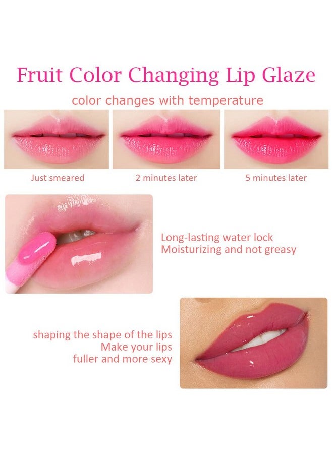 evpct 6Pcs Mini Clear Color Change Changing PH Tinted Lip Gloss Sets for Women, Lip Oil Gloss Balm Tint Stain Glaze Pack Hydrating Moisturizer Lipstick Magic labiales magicos 0.071fl.oz *6