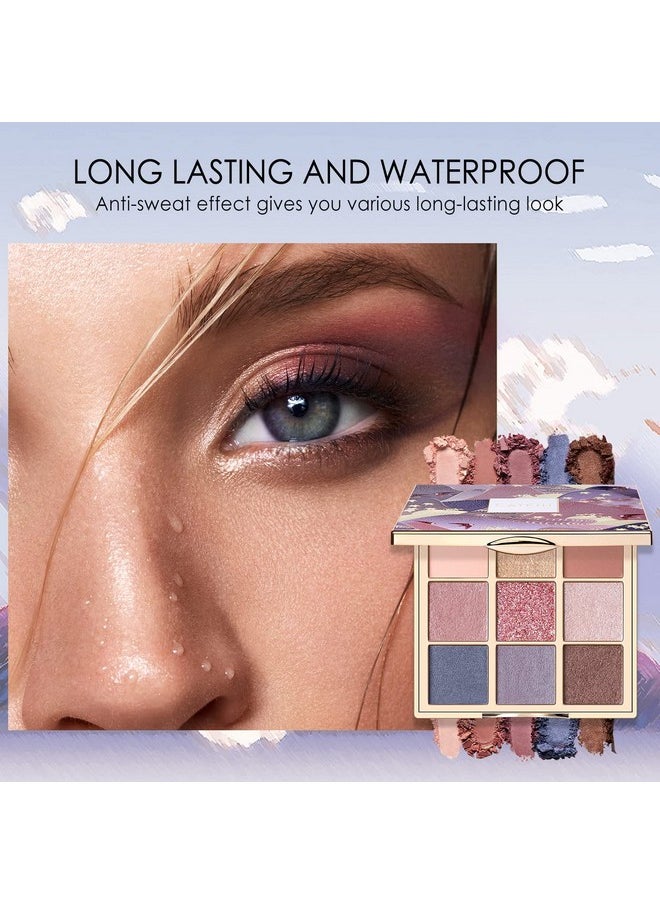 Catkin Eyeshadow Palettes 9 Blendable Shades Smooth Long Lasting Eyeshadow Matte and Glitter Eye Makeup Highly Pigmented Makeup Palettes C08 Morandi