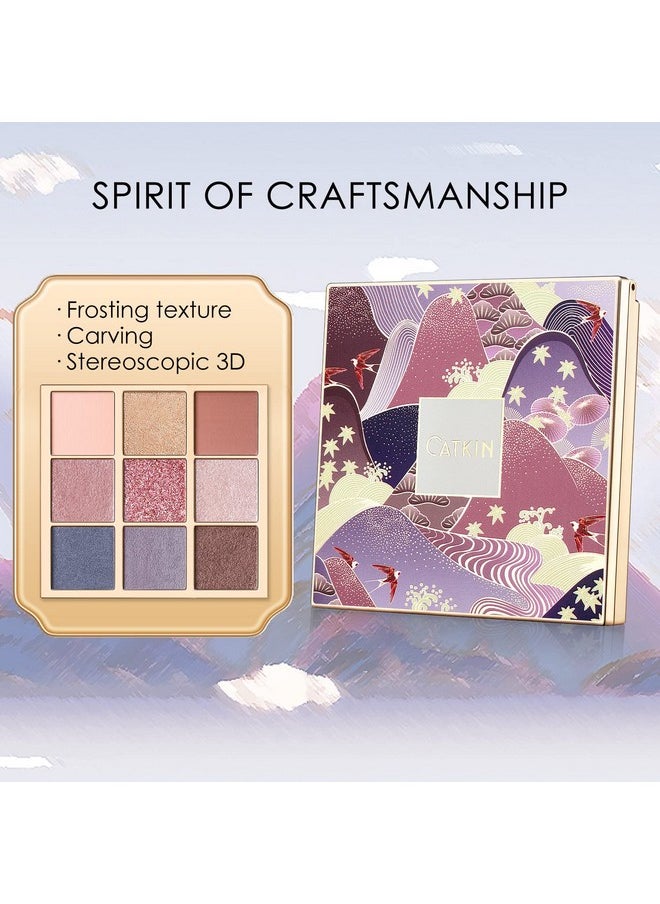 Catkin Eyeshadow Palettes 9 Blendable Shades Smooth Long Lasting Eyeshadow Matte and Glitter Eye Makeup Highly Pigmented Makeup Palettes C08 Morandi