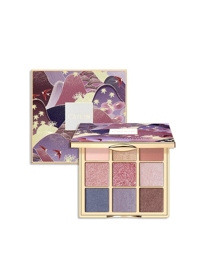 Catkin Eyeshadow Palettes 9 Blendable Shades Smooth Long Lasting Eyeshadow Matte and Glitter Eye Makeup Highly Pigmented Makeup Palettes C08 Morandi