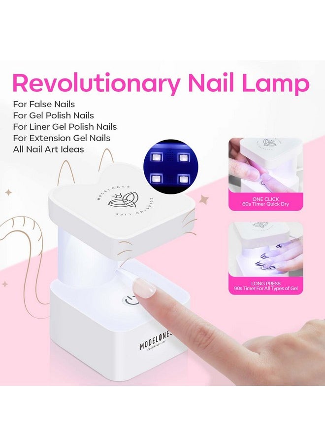 modelones Gel x Nail Kit, Nail Tips and Glue Gel Kit with Nail Glue Gel, 500Pcs Long Coffin Nail 10Sizes, Nail Dehydrator, Ultra-Portable LED Nail Lamp, Gel Nail Extension Kit Salon Gifts for Women
