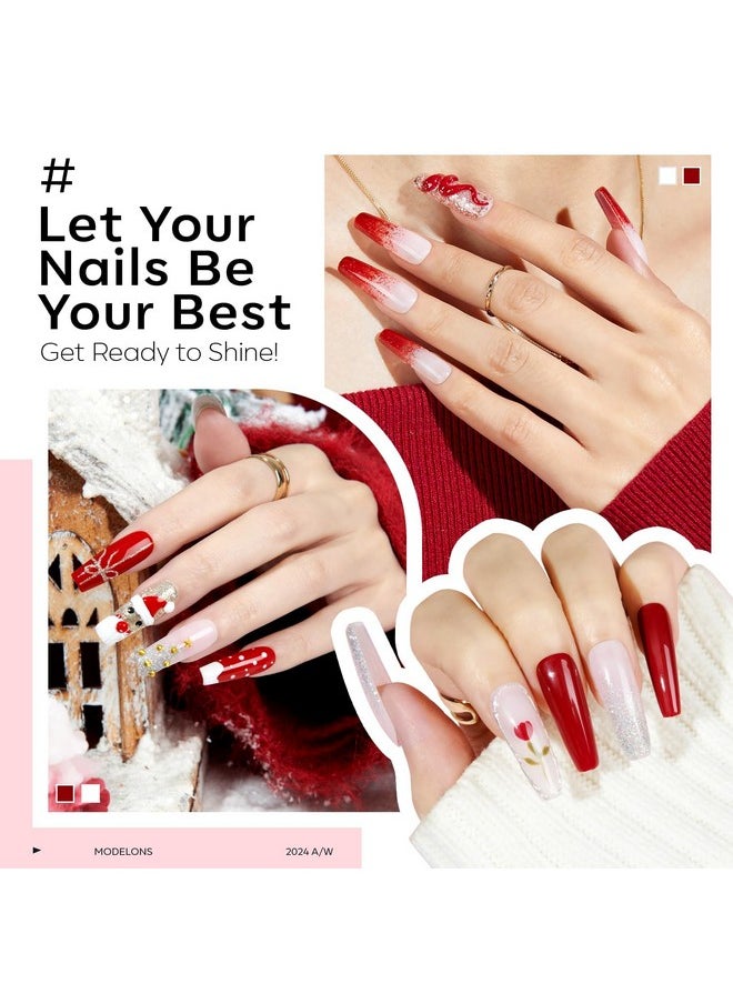modelones Gel x Nail Kit, Nail Tips and Glue Gel Kit with Nail Glue Gel, 500Pcs Long Coffin Nail 10Sizes, Nail Dehydrator, Ultra-Portable LED Nail Lamp, Gel Nail Extension Kit Salon Gifts for Women