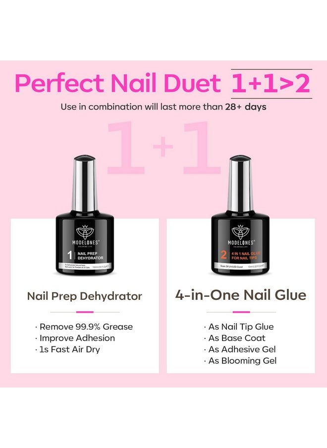 modelones Gel x Nail Kit, Nail Tips and Glue Gel Kit with Nail Glue Gel, 500Pcs Long Coffin Nail 10Sizes, Nail Dehydrator, Ultra-Portable LED Nail Lamp, Gel Nail Extension Kit Salon Gifts for Women