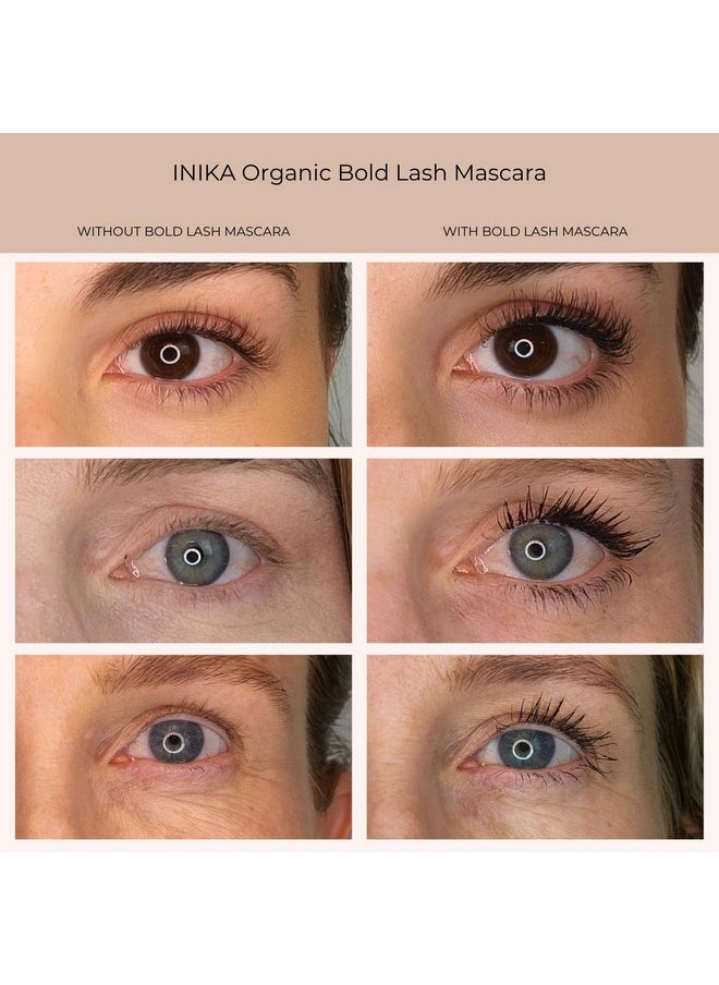 INIKA Organic Bold Lash Mascara, Vegan and Non-Toxic, Amplifies Lashes for Volume and Length, with Conditioning Botanical Ingredients and Pure Mineral Pigments, Cruelty-Free, 0.43 fl oz / 13ml