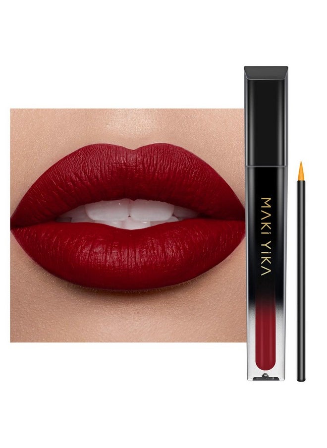 MAKI YIKA Dark Red Lipstick for Women Color Stay Long Lasting Lipsticks, No Smudge Matte Liquid Lipstick Transferproof Cruelty-Free Lip Color | PARTY GO