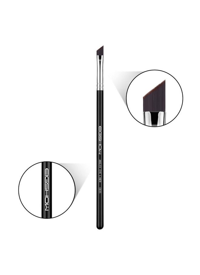 Eyeliner Brush Fine Angled - PRO Precision Gel Eye Liner Makeup Brush -Ultra Thin Slanted Flat Angle - Premium Quality - Cruelty Free Synthetic Bristles (Fine Angled Eyeliner Brush) E835 Black