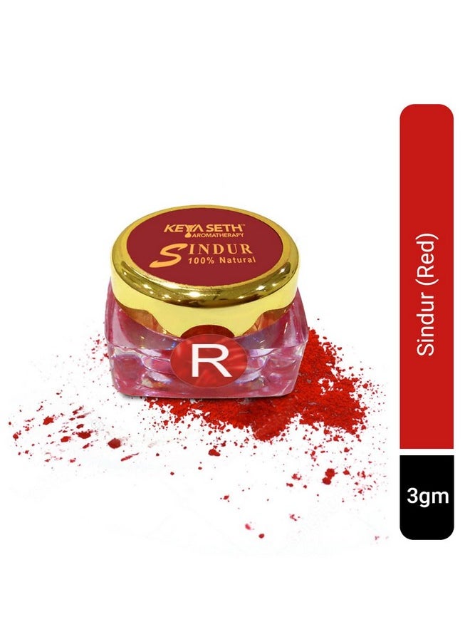 Keya Seth Aromatherapy 100% Natural Dust Sindoor Red with Herbs Extracts & Floral Pigments Kumkum, No Side Effects & No Hair Fall (Pack Of 3)