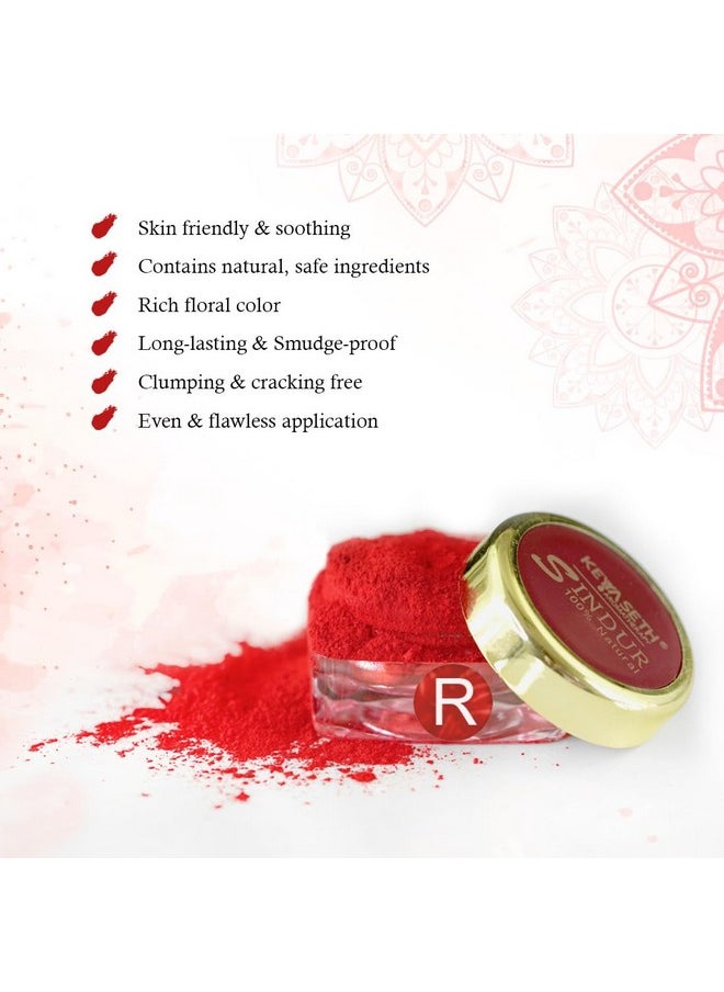 Keya Seth Aromatherapy 100% Natural Dust Sindoor Red with Herbs Extracts & Floral Pigments Kumkum, No Side Effects & No Hair Fall (Pack Of 3)