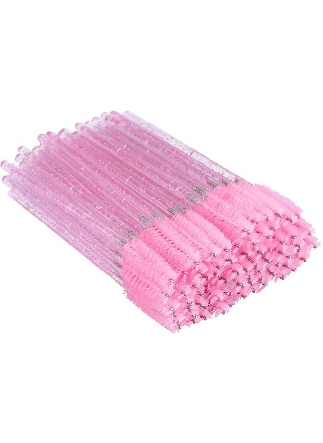 G2PLUS 100PCS Eyelash Mascara Brushes, Disposable Lash Spoolies, Crystal Eyelash Brush Makeup Kits for Eyelash Extensions and Eyebrow Brush