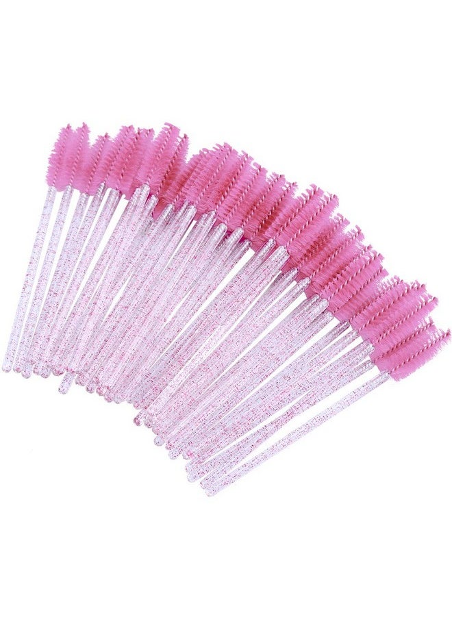 G2PLUS 100PCS Eyelash Mascara Brushes, Disposable Lash Spoolies, Crystal Eyelash Brush Makeup Kits for Eyelash Extensions and Eyebrow Brush