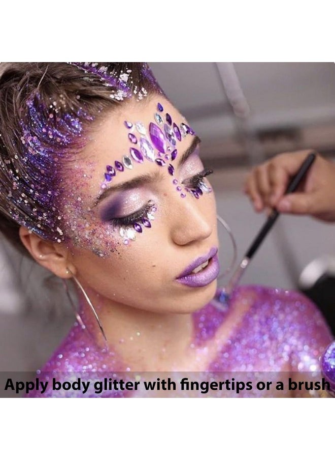 Mysense Pink Body Glitter Stick,Face Hair Glitter Makeup,Sparkling Mermaid Sequins Chunky Glitter Face Paint,Singer Concert Outfit Festival Rave Accessories for Women and Kids