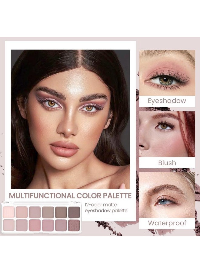 AMY'S DIARY 12-Color Light Pink Purple Eyeshadow Palette for Versatile Day-to-Night Looks - Blendable, Long-Lasting, and Highly Pigmented. Elevate Your Eye Makeup- Unleash Your Unique Style (08#)