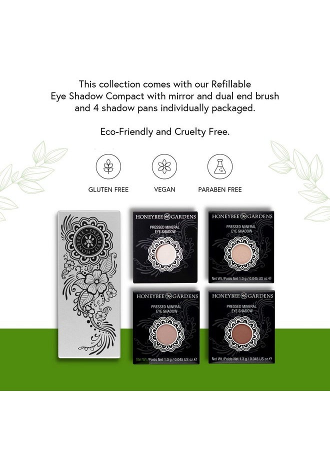 Honeybee Gardens Skinny Dip Eye Shadow Palette, Clean and Bold, 4 Highly Pigmented Colors With Long Lasting Luxe Finish, Vegan, Cruelty-Free, Gluten-Free, and Paraben-Free, Net Wt 1.3g Each