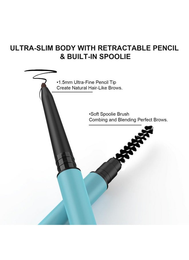 TurritopsisD Micro Brow Pencil 【2-Pack Taupe】 Eyebrow Pencil Waterproof Pro Long-Lasting Precision Micro-Tip Ultra-thin Built-in Soft Spoolie