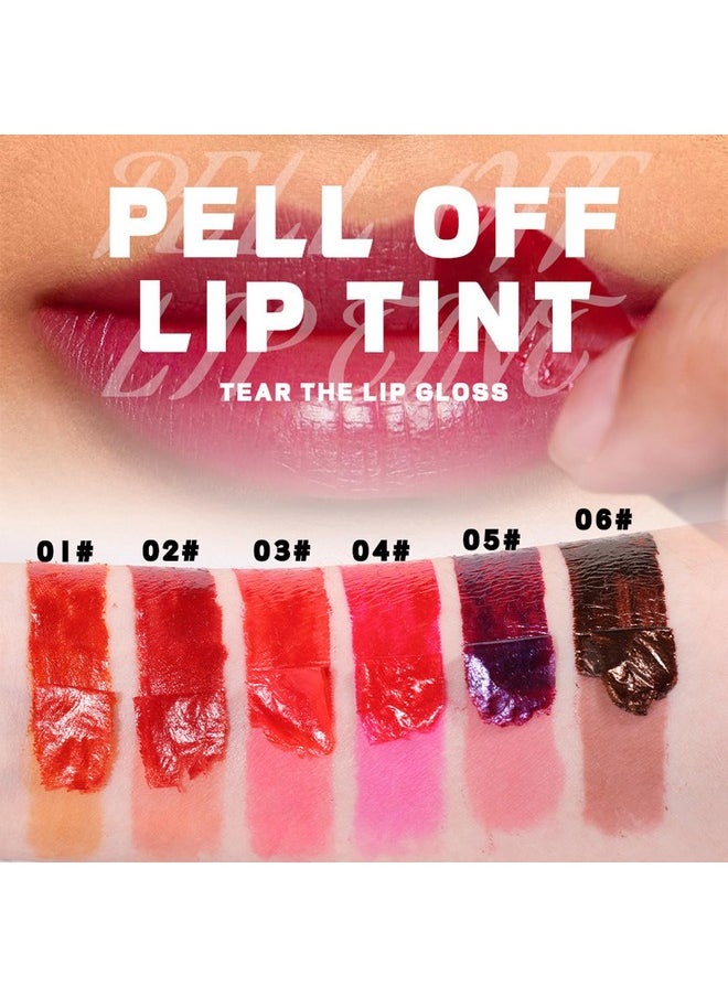 SWETIYOU Peel Off Lip Stain, Long Lasting Waterproof and Transfer Proof Lip Tint, Matte Finish Peel Off Lip Stain, Non-stick Cup Peel Off Lipstick Lip Makeup for Women Girls