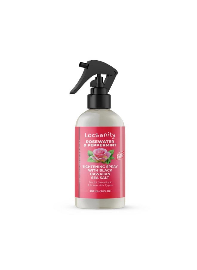 Locsanity Rosewater Peppermint Moisturizing, Tightening, Rolling Spray w/Black Hawaiian Sea Salt Dreadlock Locs