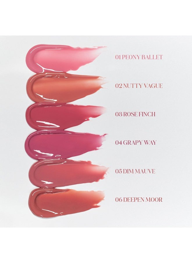 rom&nd Glasting Color Gloss (01 PEONY BALLET) | Kbeauty, Plumping, Glossy, Moisturizng, Natural Color, Long-lasting
