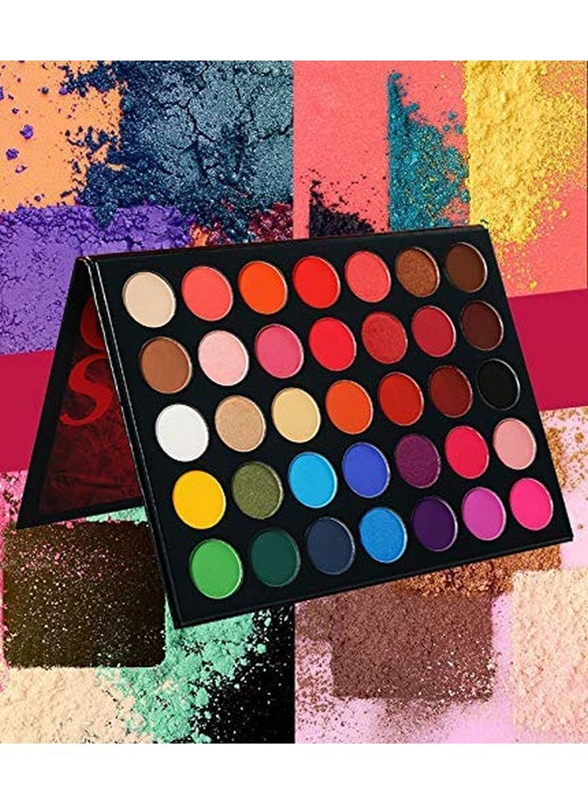 35 Color Studio Eyeshadow Palette for Halloween Makeup, Pop Makeup Inner Artist Matte Shimmer Luminous Velvet Texture Pressed Colors Powder Creamy Eye Shadow Blendable Natural Makeup Palette